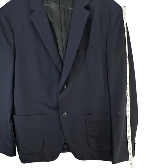 Theory Sport Coat Suit Jacket Mens 42 R Dark Blue Wool Linen Blazer Quiet Luxury - Picture 8 of 12